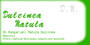 dulcinea matula business card